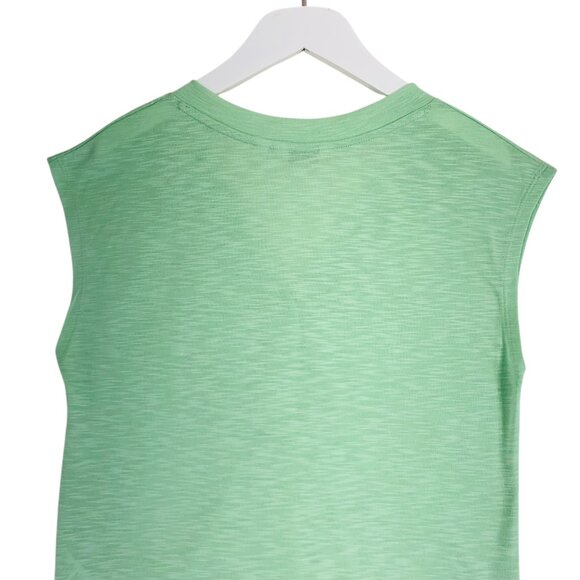 Sleeveless 3 Button V Neck Casual tank top light green tank top Solid size S - Picture 5 of 16